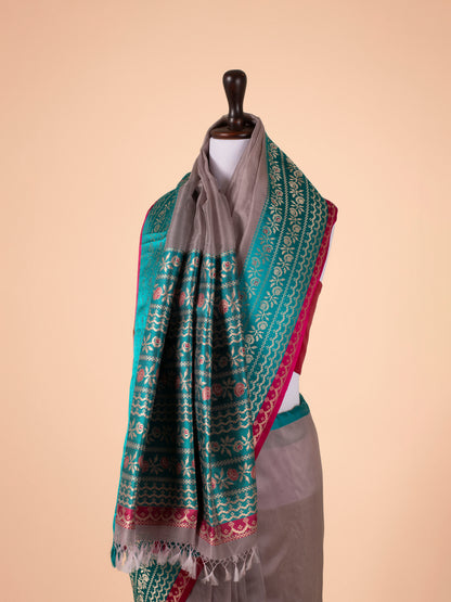 Handwoven Grey Organza Saree