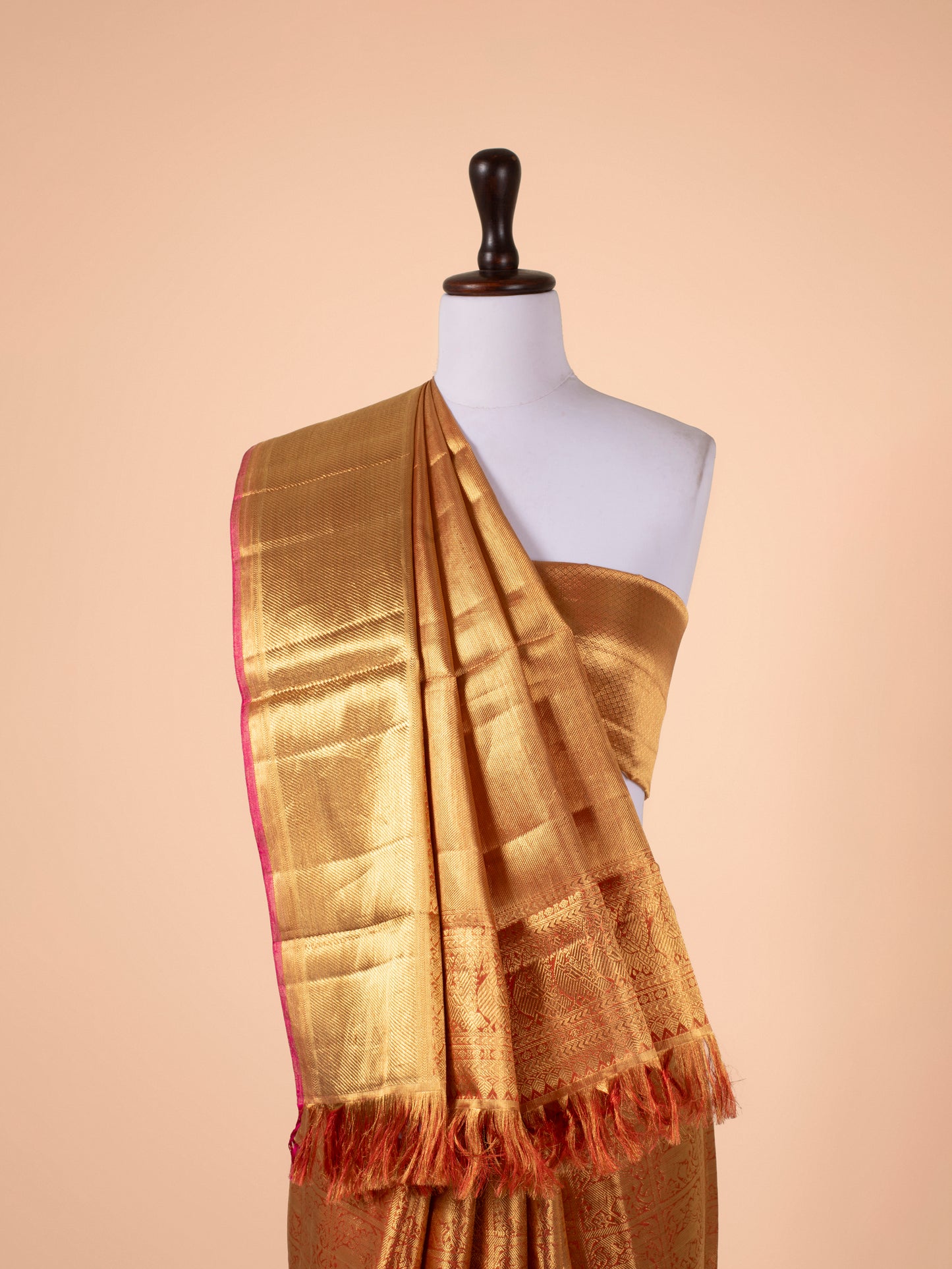 Handwoven Gold Real Zari Saree