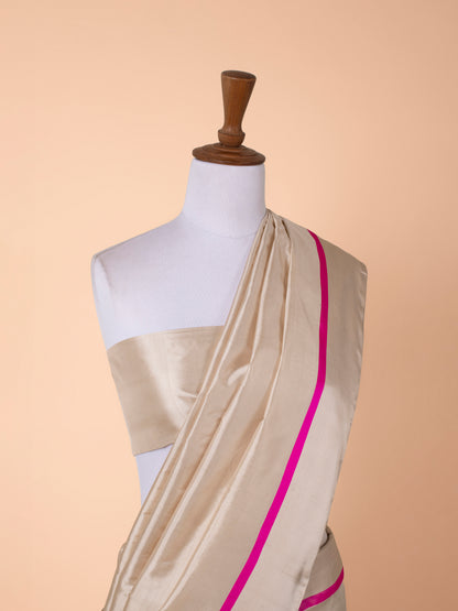 Handwoven Beige Silk Saree