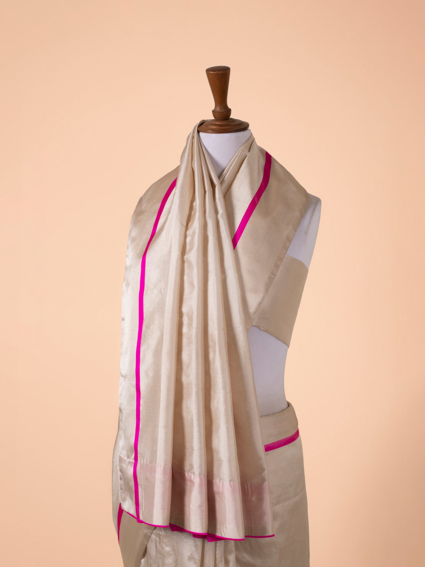 Handwoven Beige Silk Saree