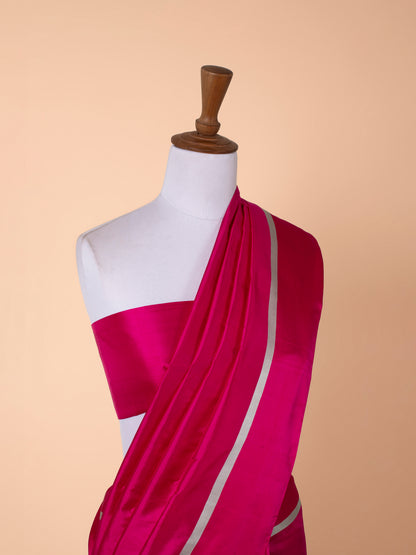 Handwoven Rani Pink Silk Saree