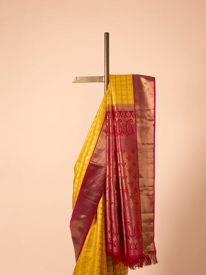 Handwoven Yellow Silk Saree