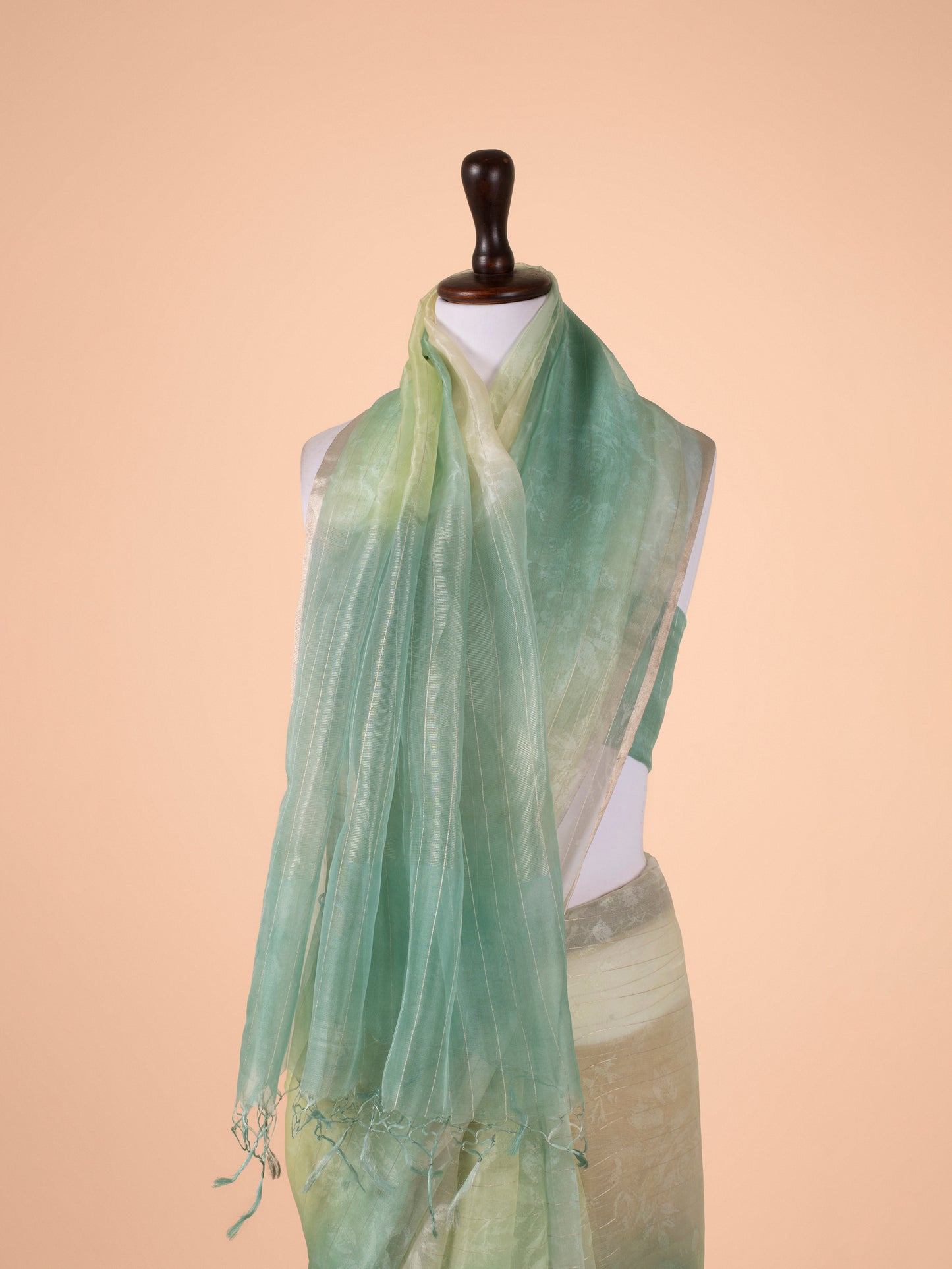 Handwoven Pista Green Tissue Saree