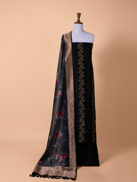 Handwoven Black Silk Suit