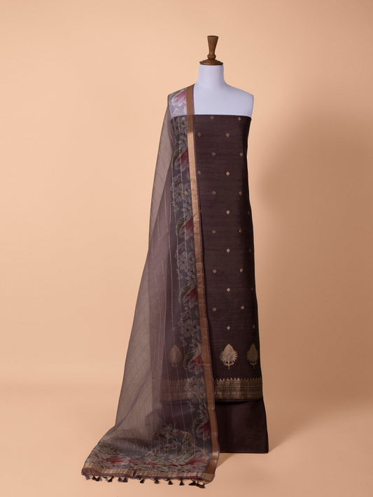 Handwoven Brown Tussar Silk Suit