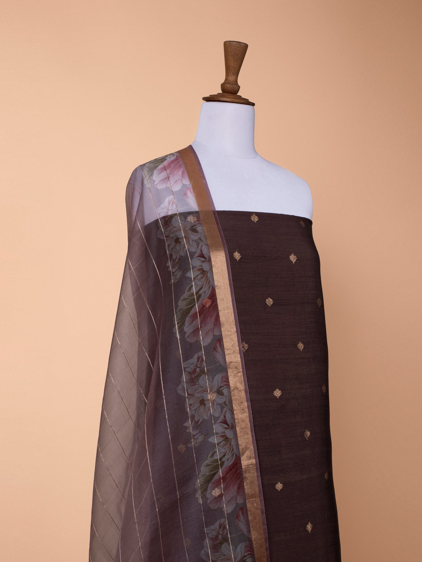 Handwoven Brown Tussar Silk Suit
