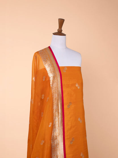 Handwoven Orange Silk Suit Piece