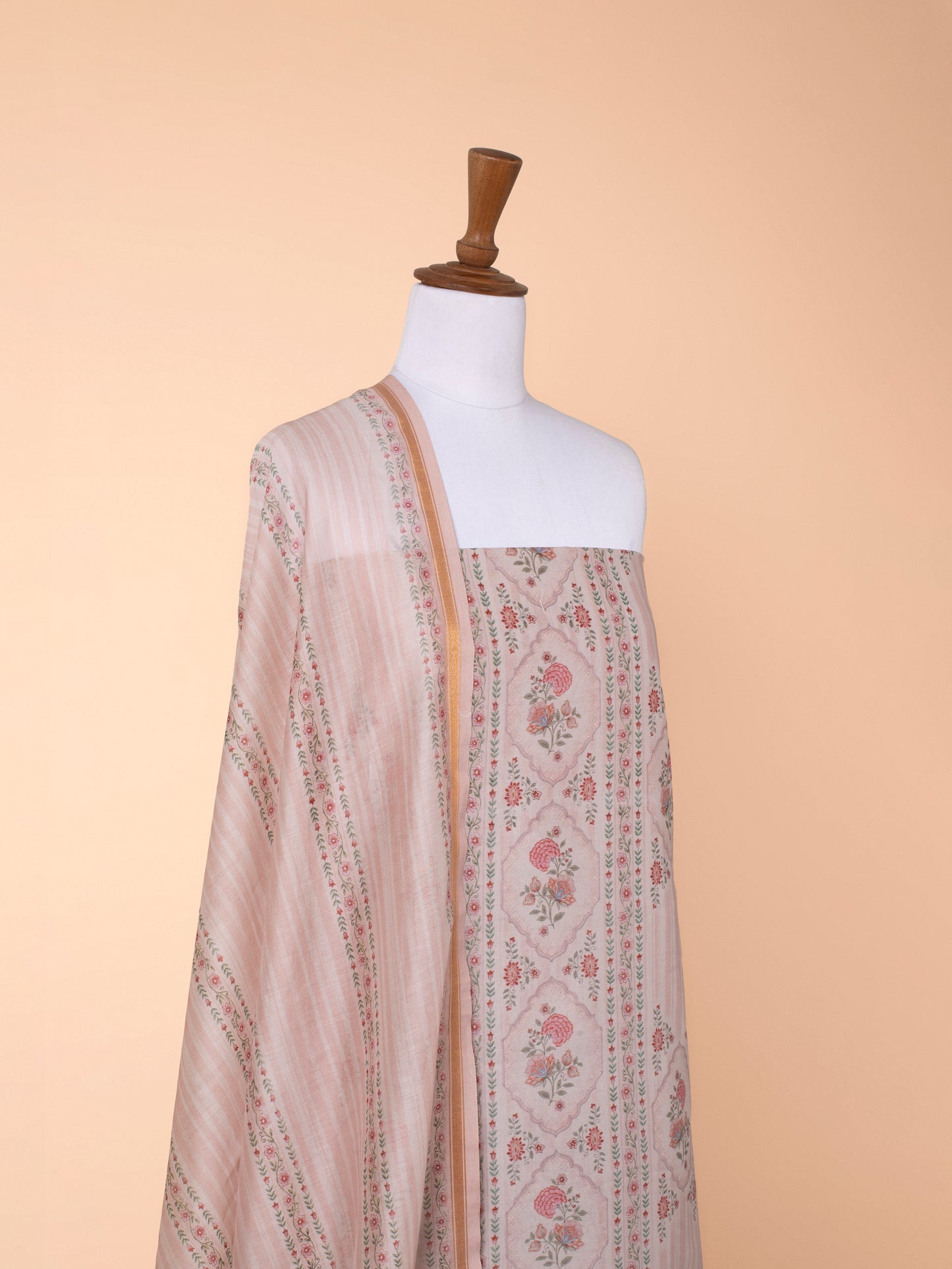 Handwoven Pink Chanderi Suit Piece