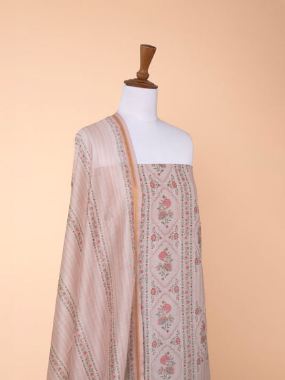 Handwoven Pink Chanderi Suit Piece