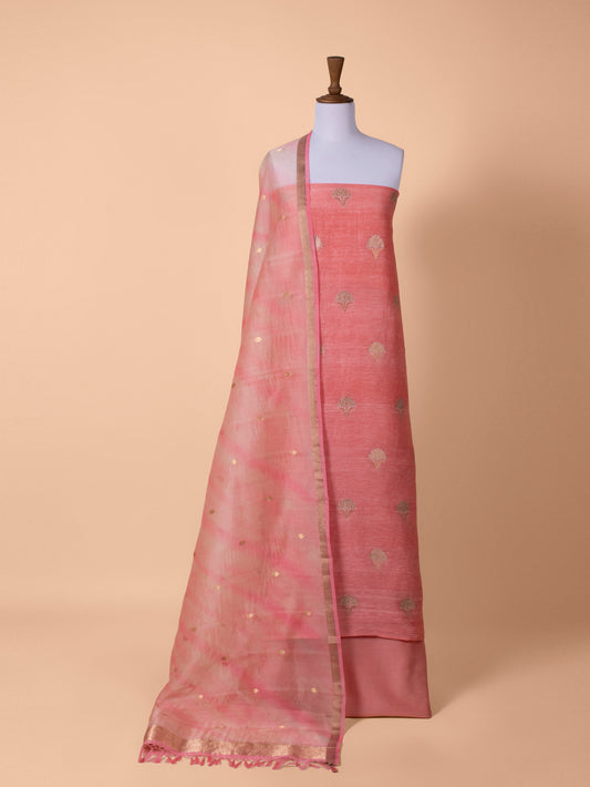 Handwoven Peach Silk Suit