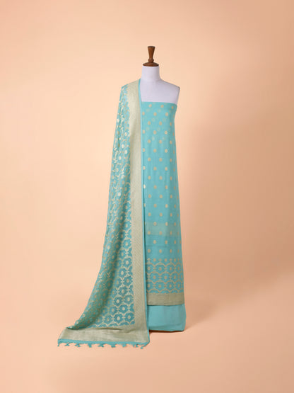 Handwoven Sea Green Georgette Suit Piece