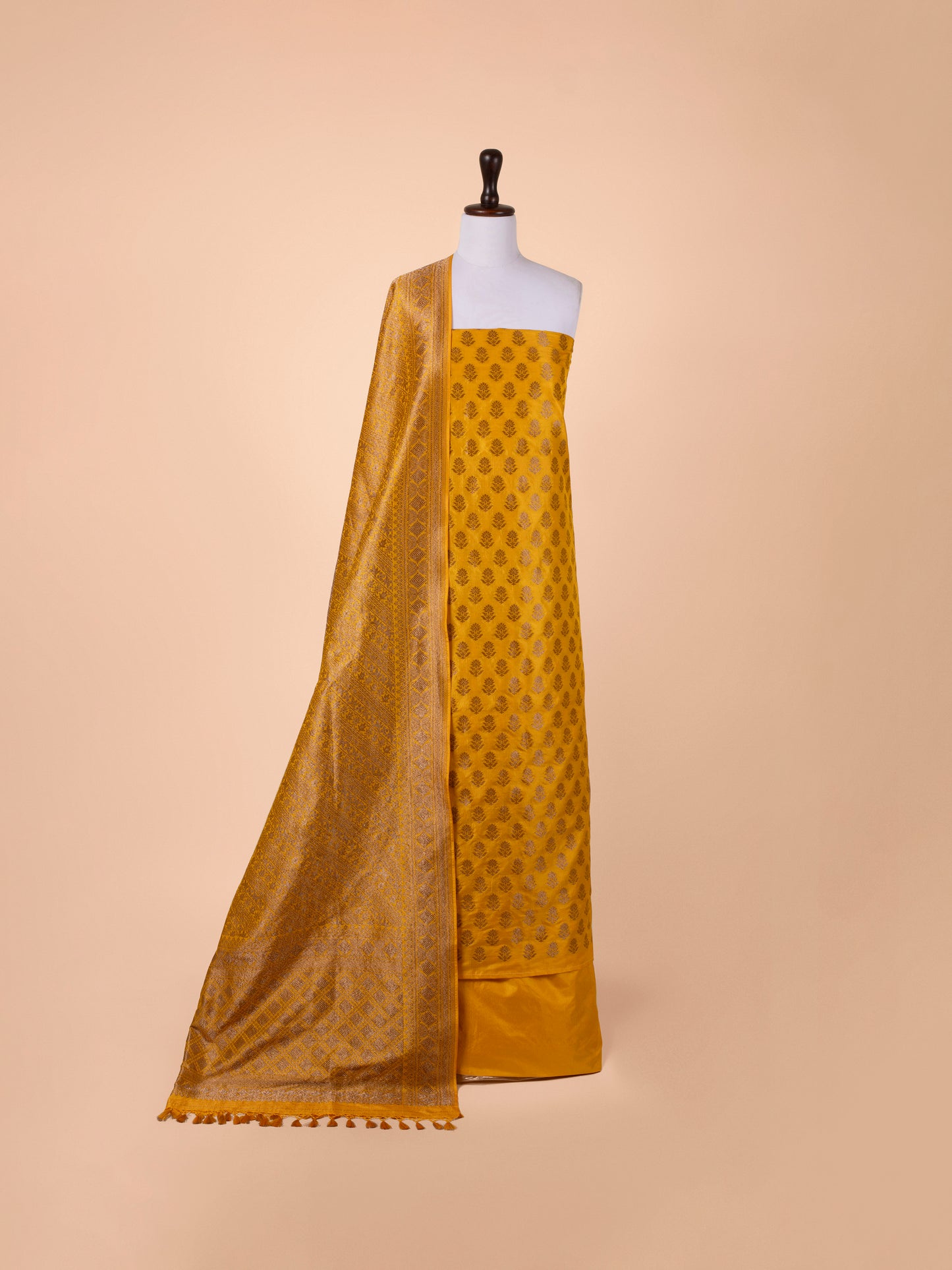 Handwoven Mustard Silk Suit Piece