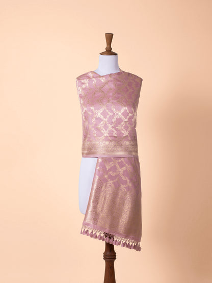 Handwoven Pink Silk Dupatta