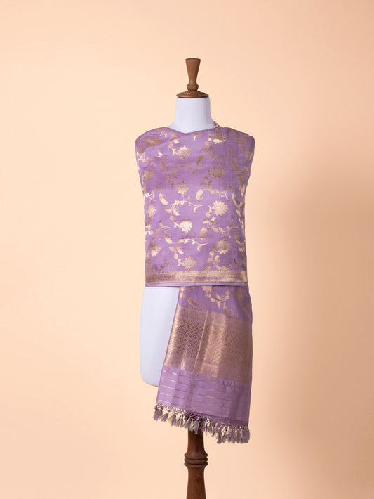 Handwoven Mauve Silk Dupatta