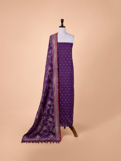 Handwoven Purple Cotton Suit Piece