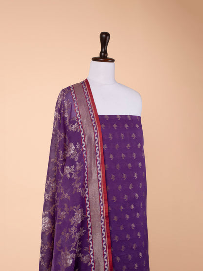 Handwoven Purple Cotton Suit Piece