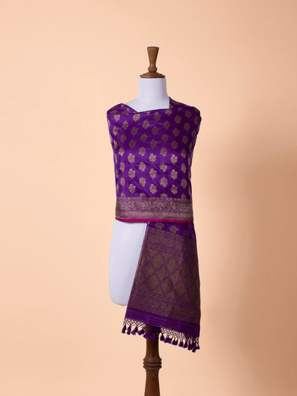 Handwoven Purple Silk Dupatta