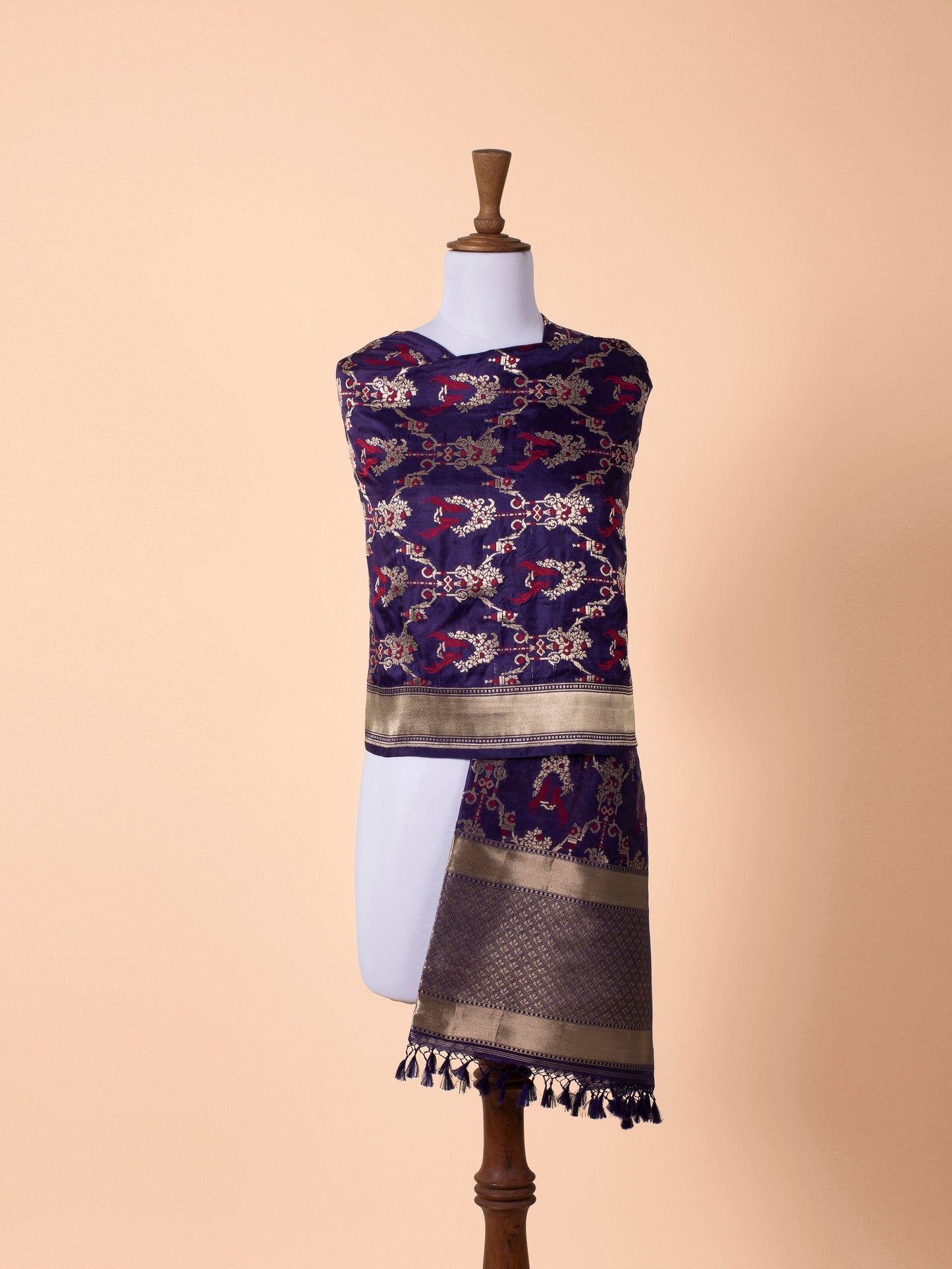 Handwoven Purple Silk Dupatta