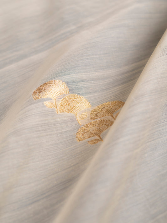 Handwoven Grey Tussar Cotton Fabric