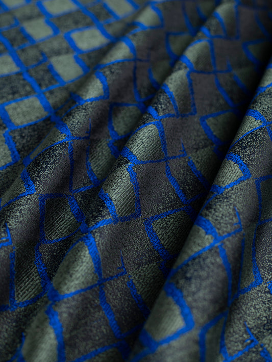 Handwoven Blue Green Tussar Fabric