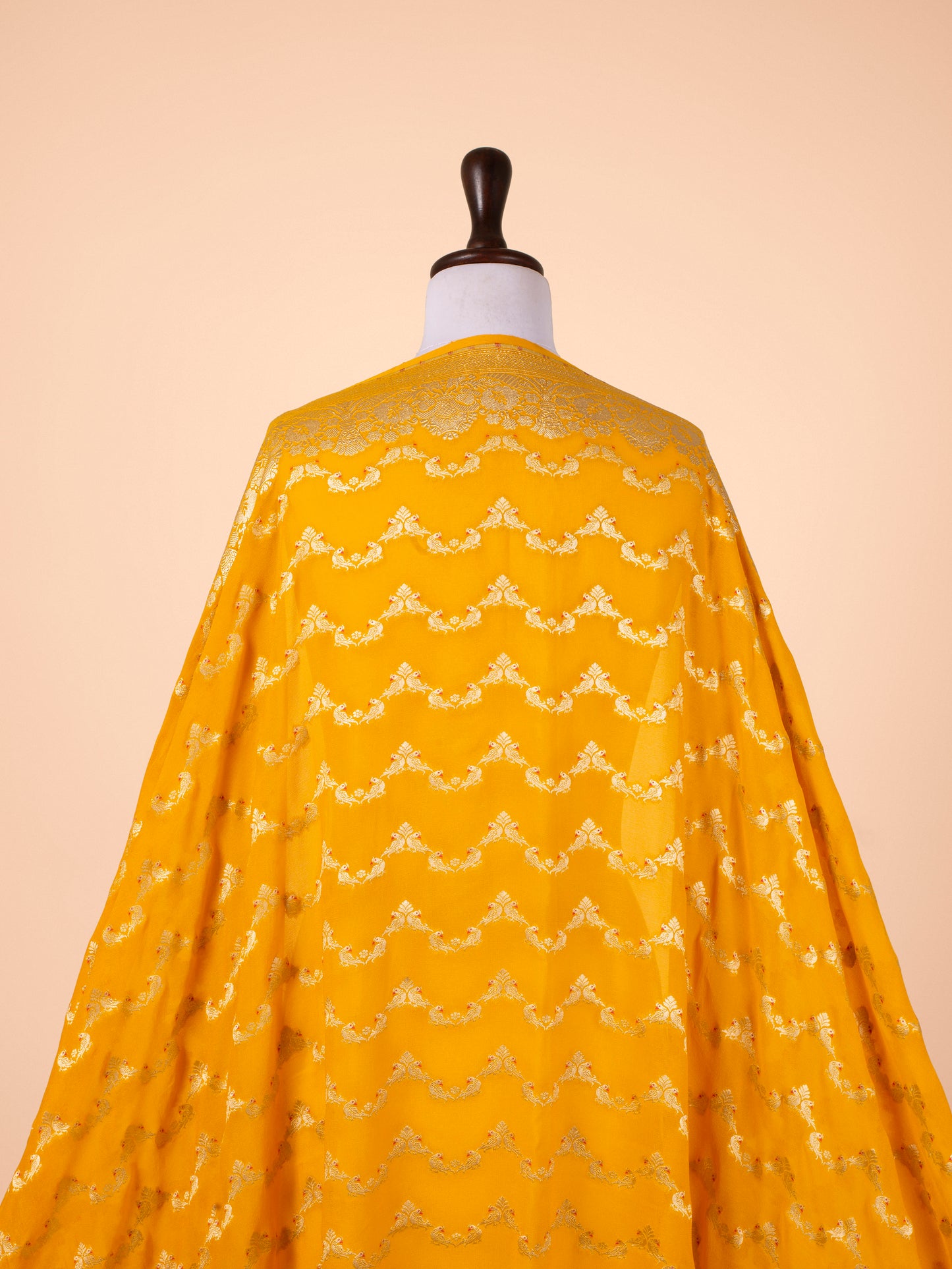 Handwoven Yellow Georgette Dupatta