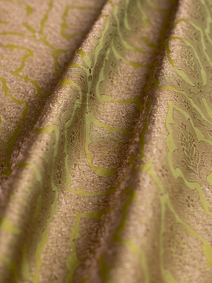 Handwoven Green Satin Silk Fabric