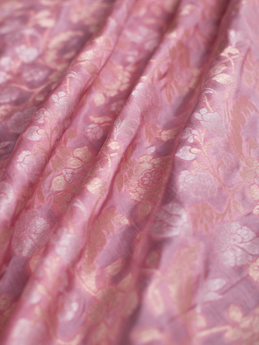 Handwoven Pink Silk Fabric