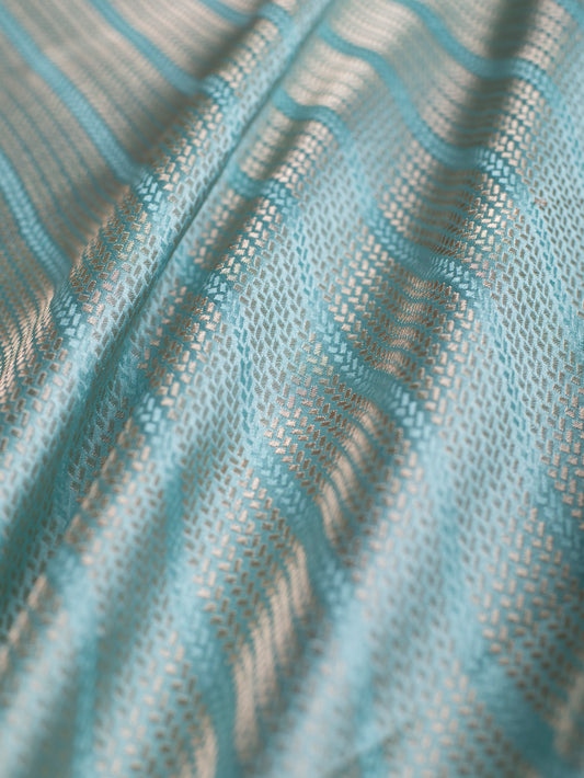 Handwoven Green Satin Silk Fabric
