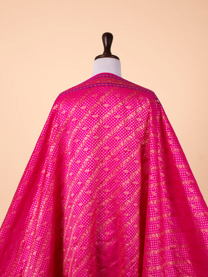 Handwoven Rani Pink Silk Dupatta