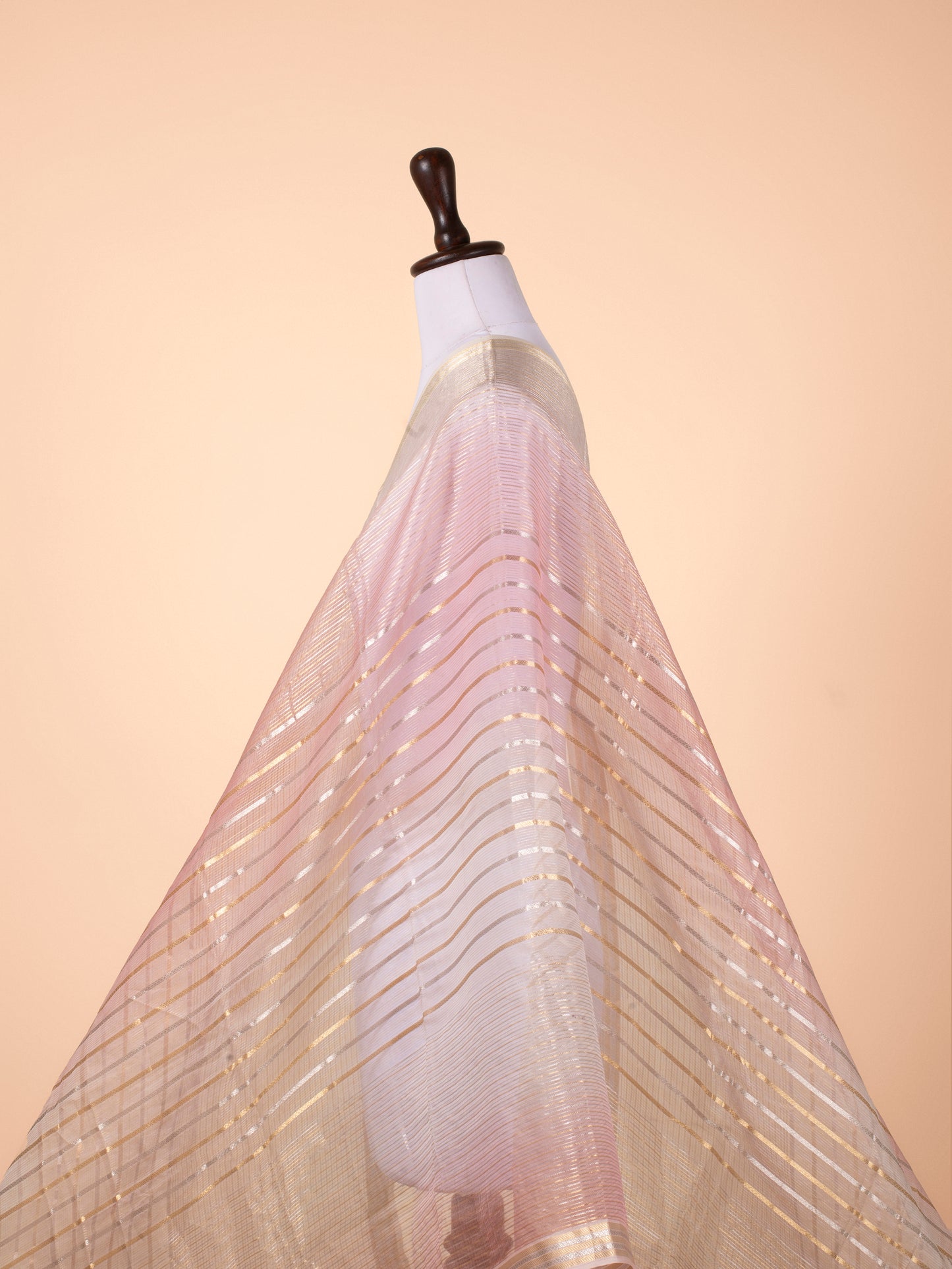 Handwoven Pink Tissue Dupatta