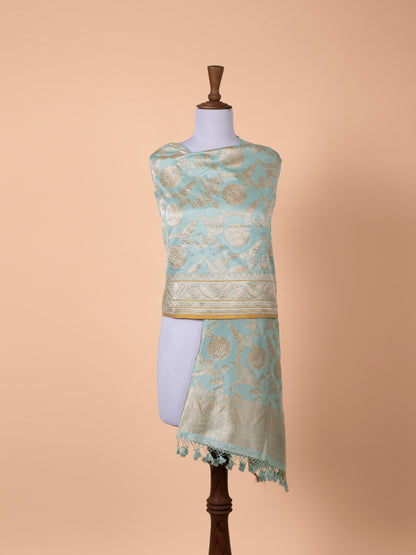 Handwoven Blue Silk Dupatta