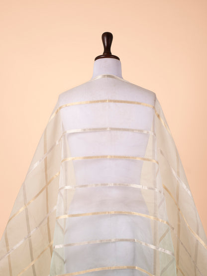 Handwoven Off White Organza Dupatta