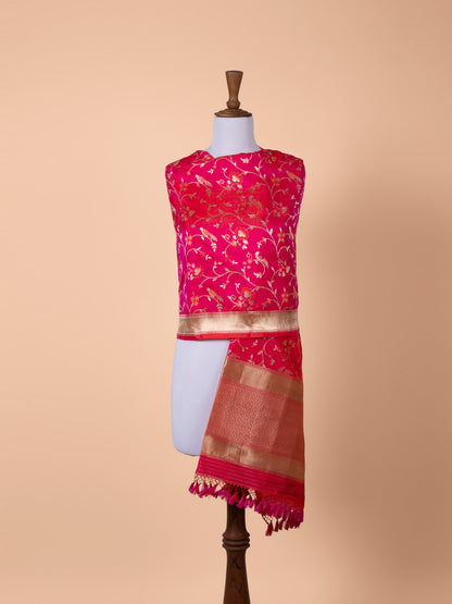 Handwoven Pink Silk Dupatta