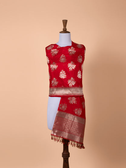 Handwoven Red Silk Dupatta