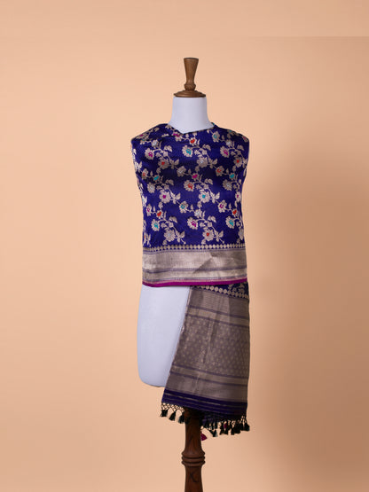 Handwoven Blue Silk Dupatta