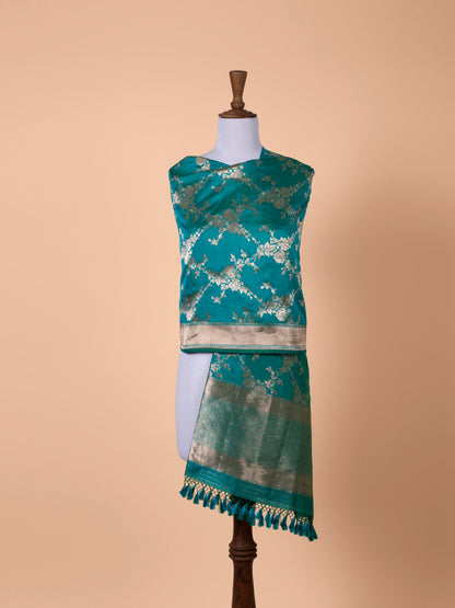 Handwoven Sea Green Silk Dupatta