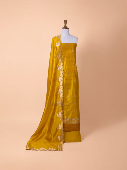 Handwoven Yellow Cotton Silk Suit Piece