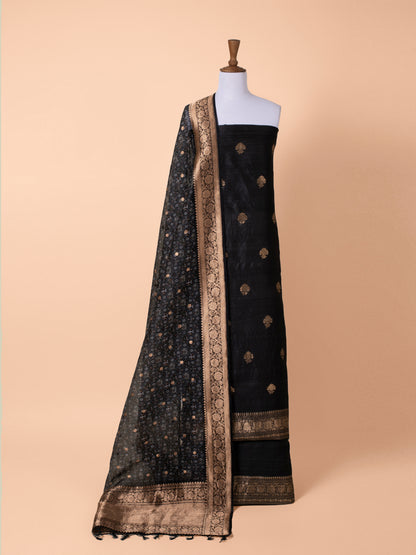 Handwoven Black Tussar  Suit Piece