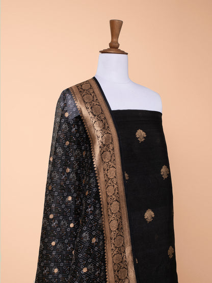 Handwoven Black Tussar  Suit Piece