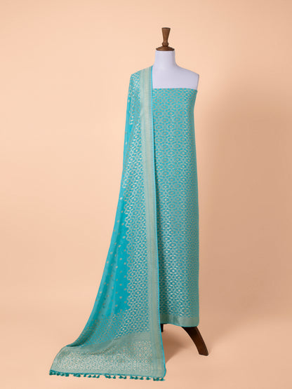 Handwoven Blue Georgette Suit Piece