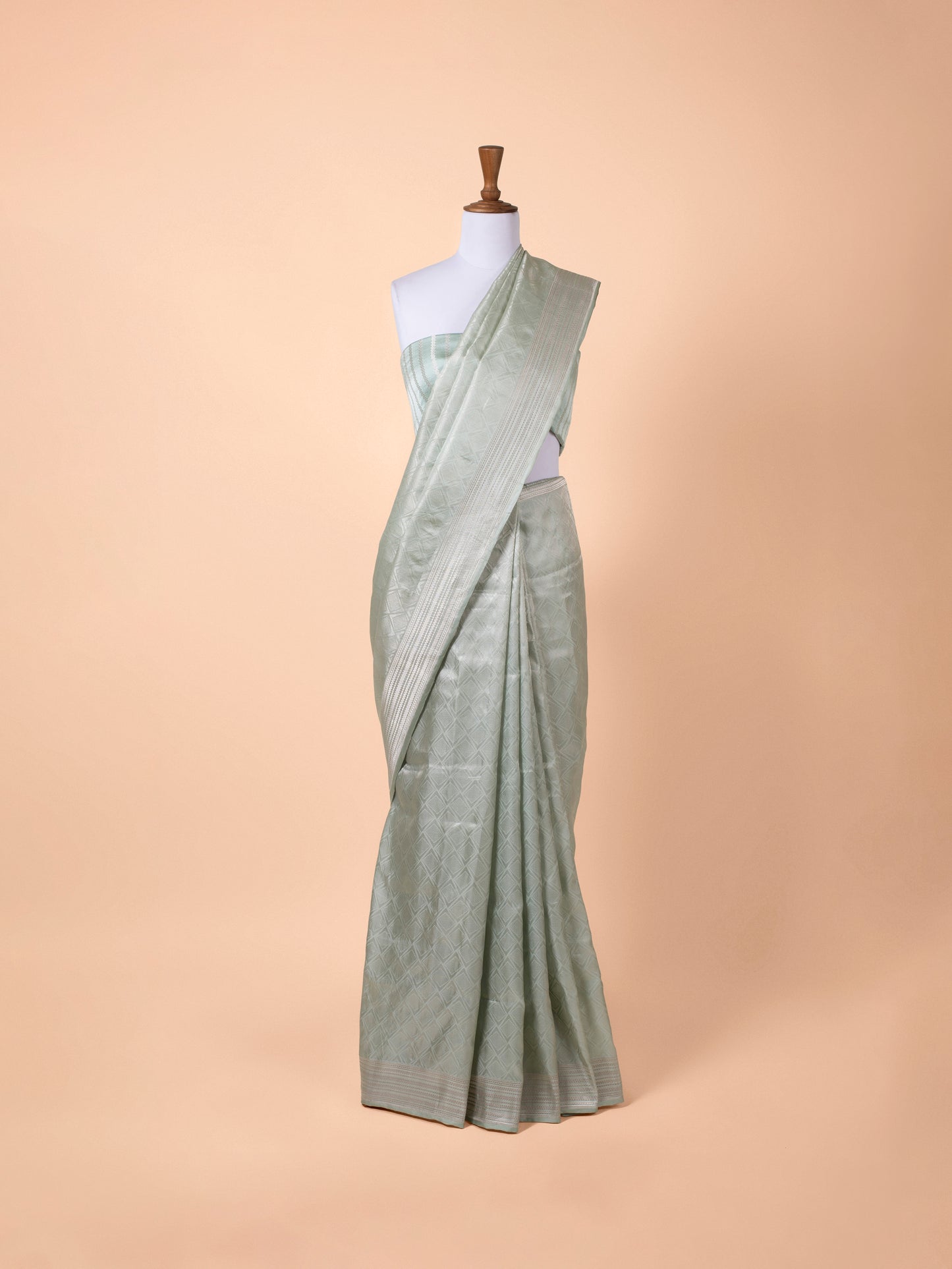 Handwoven Turquoise Blue Silk Saree