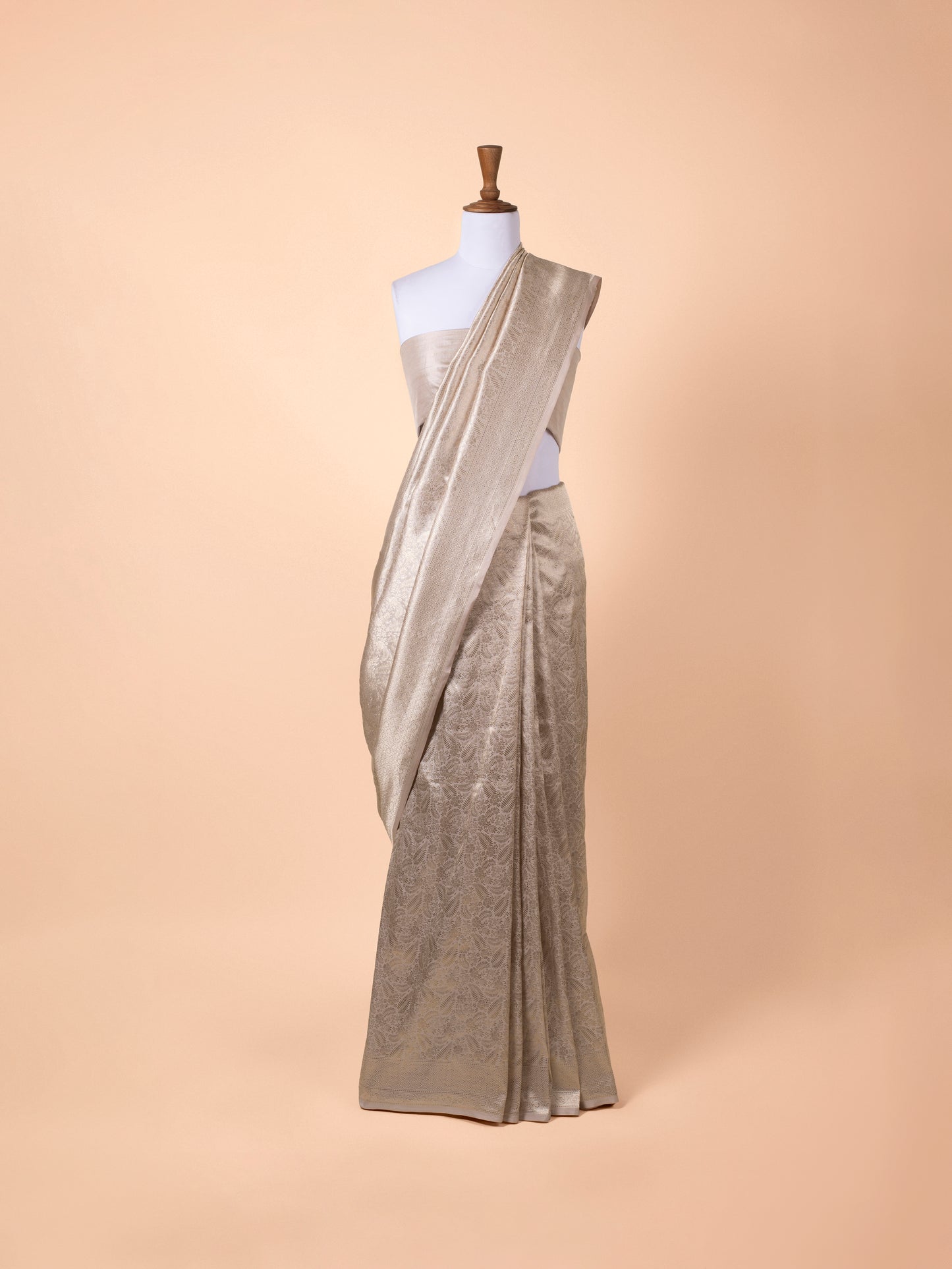 Handwoven Beige Silk Saree