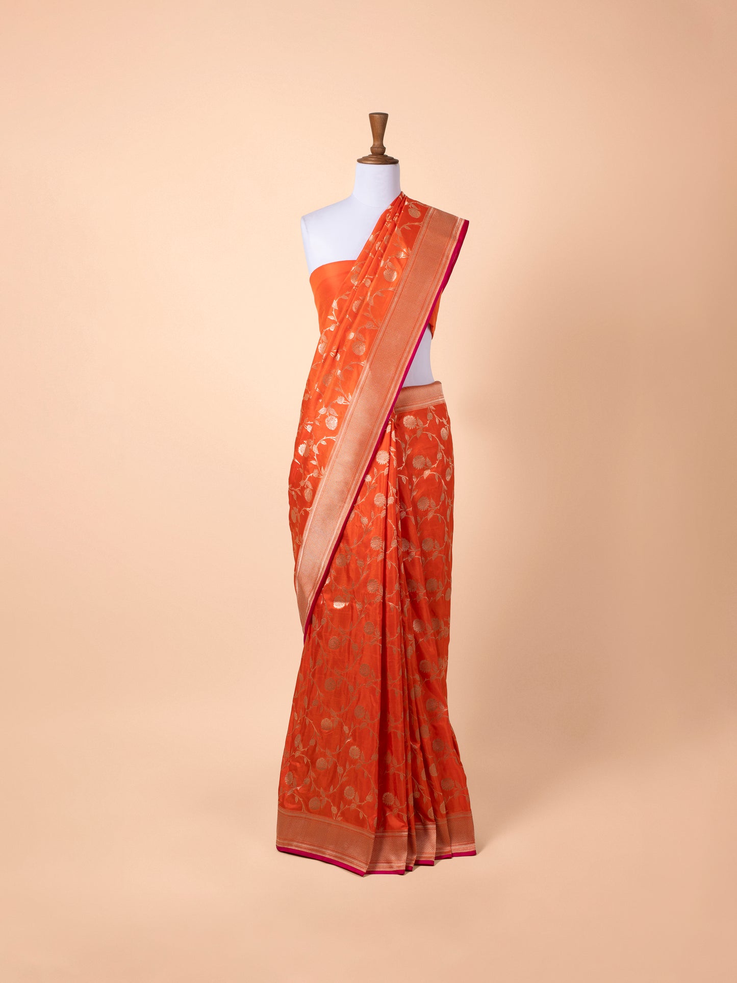 Handwoven Orange Silk Saree