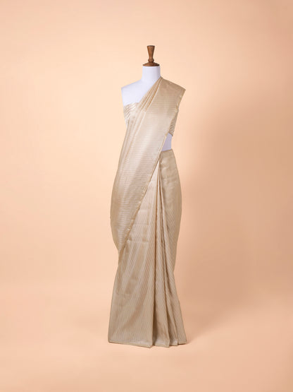 Handwoven Beige Silk Saree