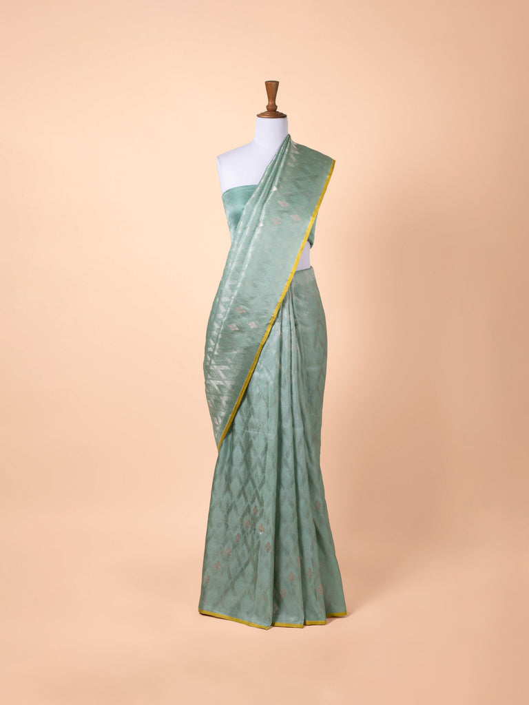 Handwoven  Blue Silk Saree