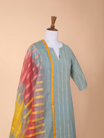 Handwoven Blue Cotton Chanderi Suit