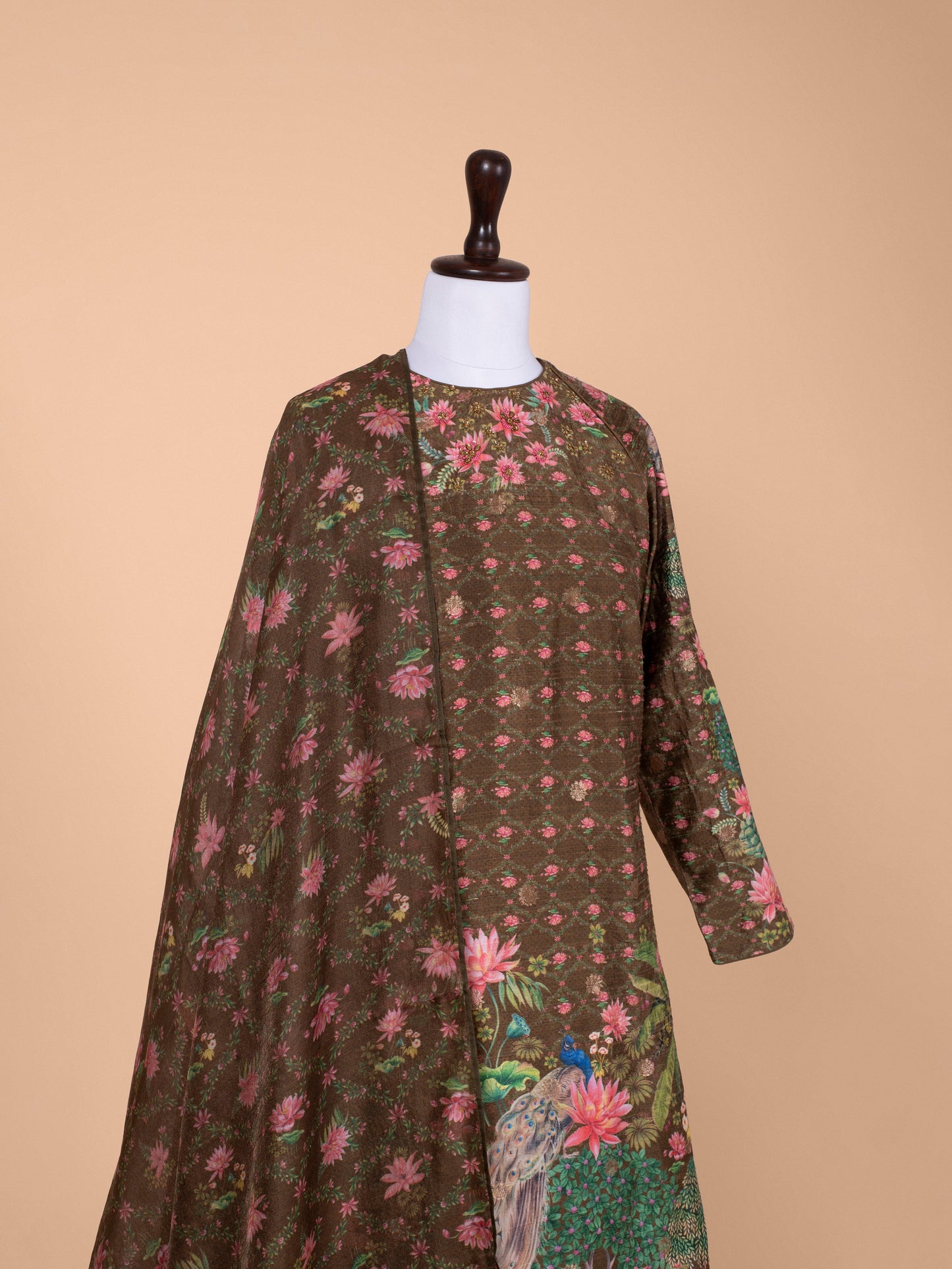 Handwoven Brown Silk Suit