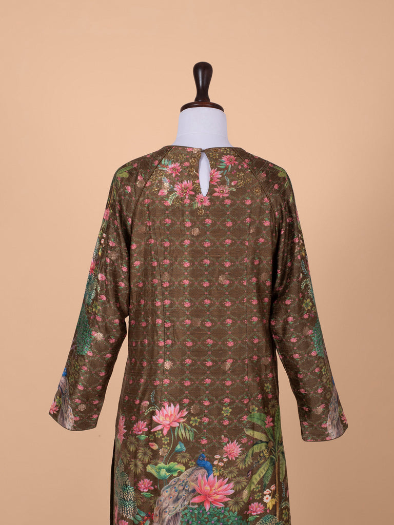 Handwoven Brown Silk Suit