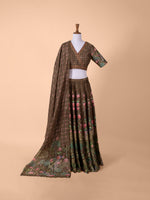 Handwoven Brown Silk Lehenga