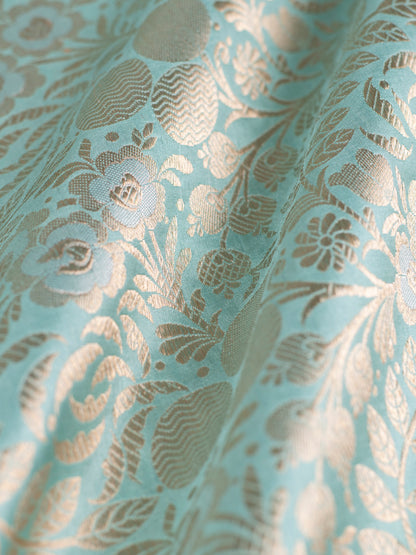 Handwoven Sea Green Silk Fabric